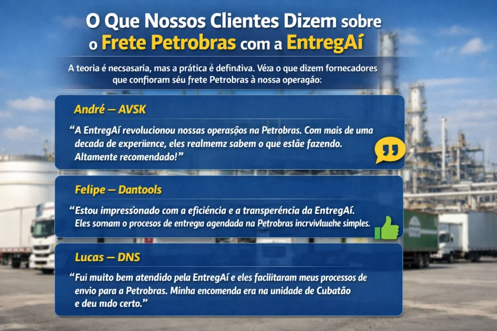 O Que Nossos Clientes Dizem sobre o Frete Petrobras com a Entreg.Aí